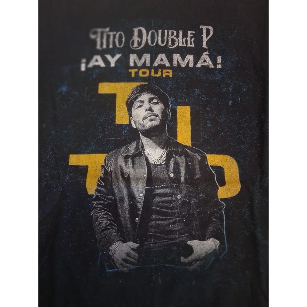 Tito Double P Ay Mama Tour 2023 Black Graphic T-Shirt Mens Size Large Gildan